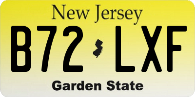 NJ license plate B72LXF