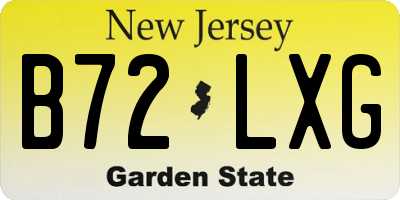 NJ license plate B72LXG