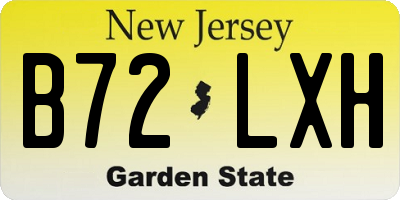 NJ license plate B72LXH