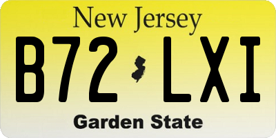 NJ license plate B72LXI