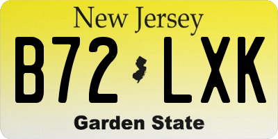 NJ license plate B72LXK