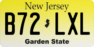 NJ license plate B72LXL