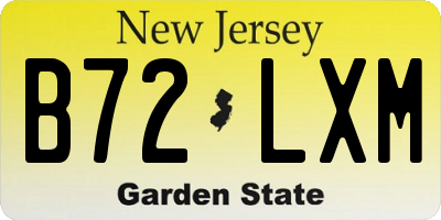 NJ license plate B72LXM