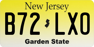 NJ license plate B72LXO