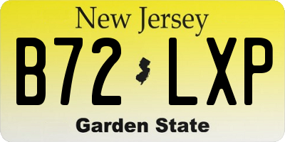 NJ license plate B72LXP
