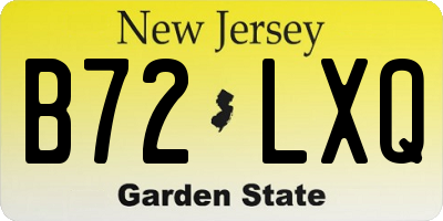 NJ license plate B72LXQ