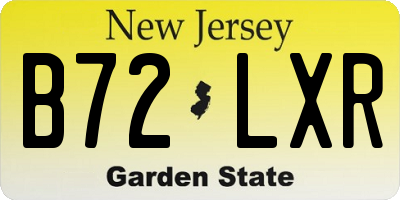 NJ license plate B72LXR