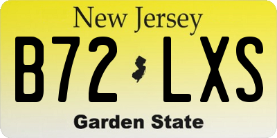 NJ license plate B72LXS