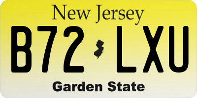 NJ license plate B72LXU