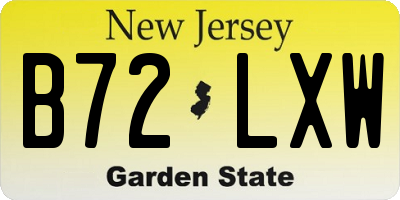 NJ license plate B72LXW