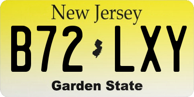 NJ license plate B72LXY