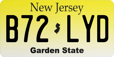NJ license plate B72LYD