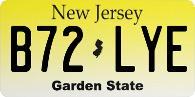 NJ license plate B72LYE