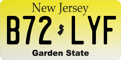 NJ license plate B72LYF