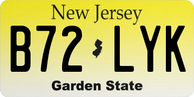 NJ license plate B72LYK