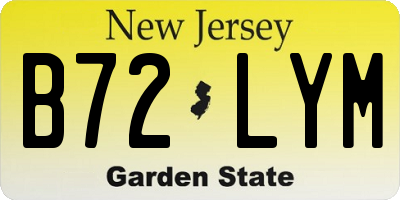 NJ license plate B72LYM