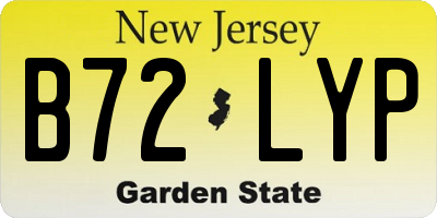 NJ license plate B72LYP