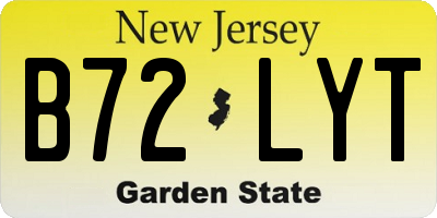 NJ license plate B72LYT