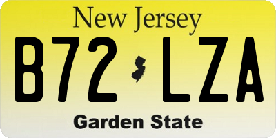 NJ license plate B72LZA