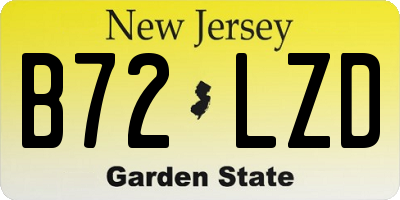 NJ license plate B72LZD