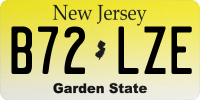 NJ license plate B72LZE