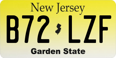NJ license plate B72LZF