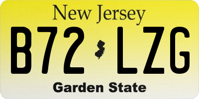 NJ license plate B72LZG