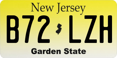 NJ license plate B72LZH