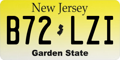 NJ license plate B72LZI