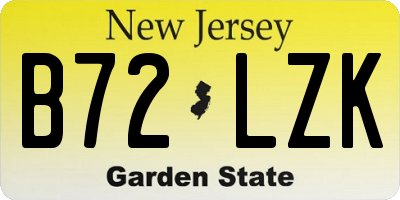 NJ license plate B72LZK