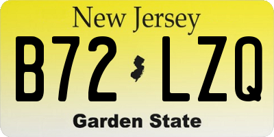 NJ license plate B72LZQ