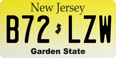 NJ license plate B72LZW