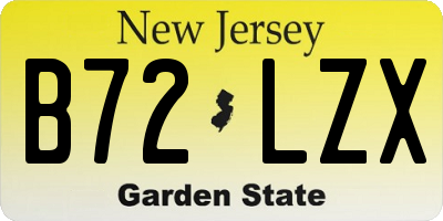 NJ license plate B72LZX