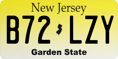 NJ license plate B72LZY
