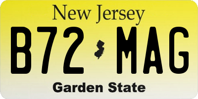 NJ license plate B72MAG