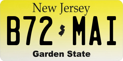 NJ license plate B72MAI