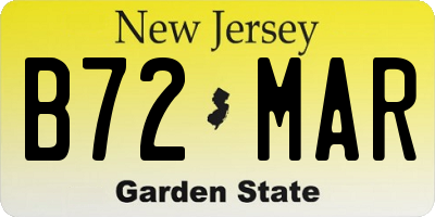 NJ license plate B72MAR