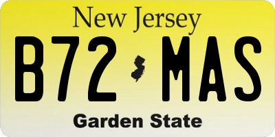 NJ license plate B72MAS