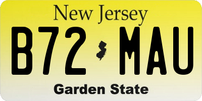 NJ license plate B72MAU