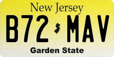 NJ license plate B72MAV