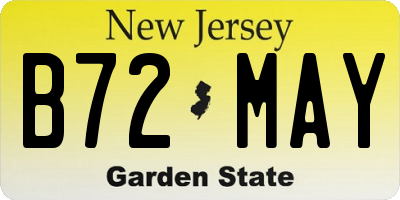 NJ license plate B72MAY