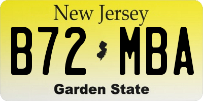 NJ license plate B72MBA