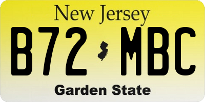 NJ license plate B72MBC