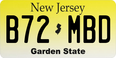 NJ license plate B72MBD