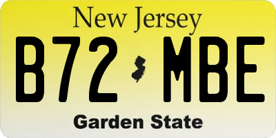 NJ license plate B72MBE
