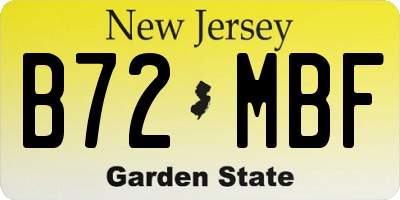 NJ license plate B72MBF