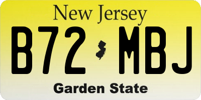NJ license plate B72MBJ