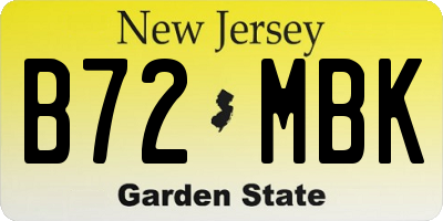 NJ license plate B72MBK