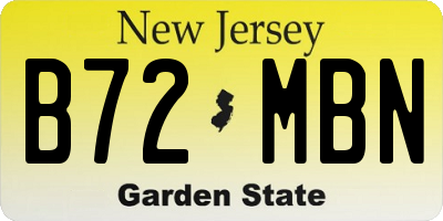 NJ license plate B72MBN