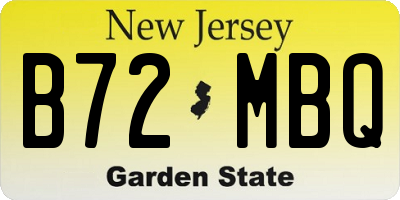 NJ license plate B72MBQ